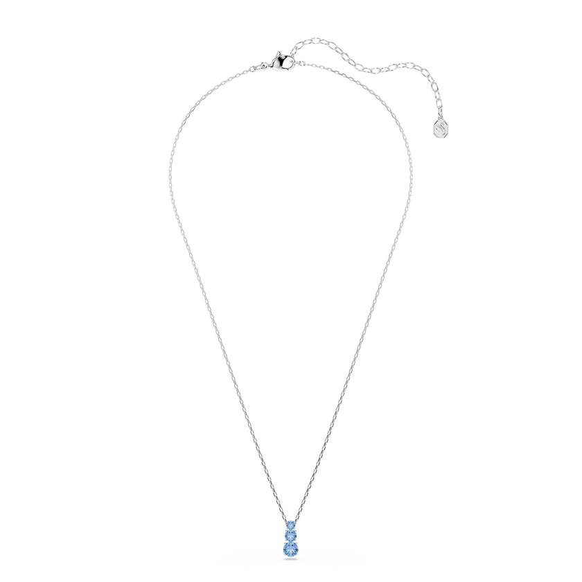 swarovski قلادة stilla attract، قطع مُستدير، لون أزرق، طلاء روديوم