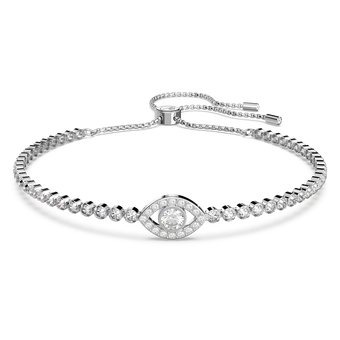 swarovski سوار subtle، على شكل عين الحسود، لون أبيض، طلاء روديوم