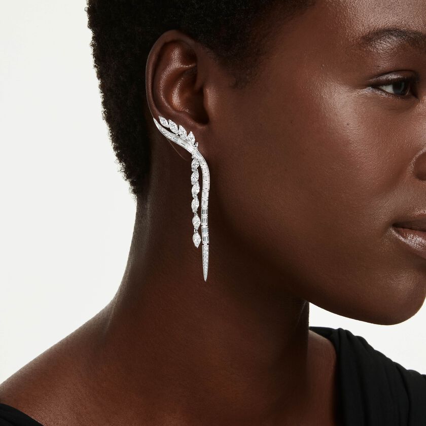 swarovski أقراط mesmera، قطع متنوع، لون أبيض، طلاء روديوم