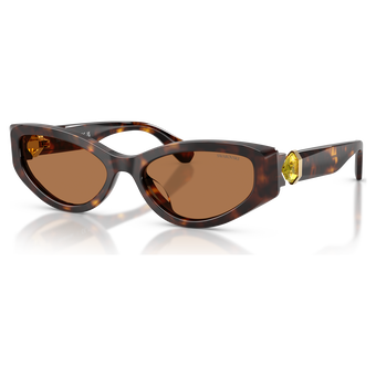 swarovski نظارة شمسية، على شكل عين القطة، sk6045، لون بني