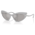 swarovski نظارة شمسية، شكل عين القطة، لون فضي