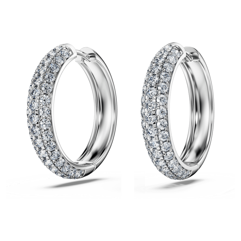 swarovski أقراط حلقية eternity، أحجار ألماس مُصنعة في المختبر بإجمالي 2 قيراط، ذهب أبيض عيار 18