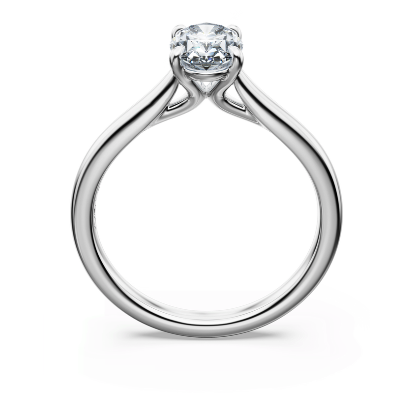 swarovski خاتم سوليتير eternity، أحجار ألماس مُصنعة في المختبر بإجمالي 1 قيراط، قطع دائري، ذهب أبيض عيار 18