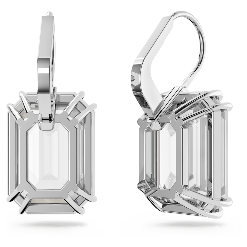 swarovski أقراط millenia، مزدانة بكريستالات مثمنة، لون أبيض، طلاء روديوم