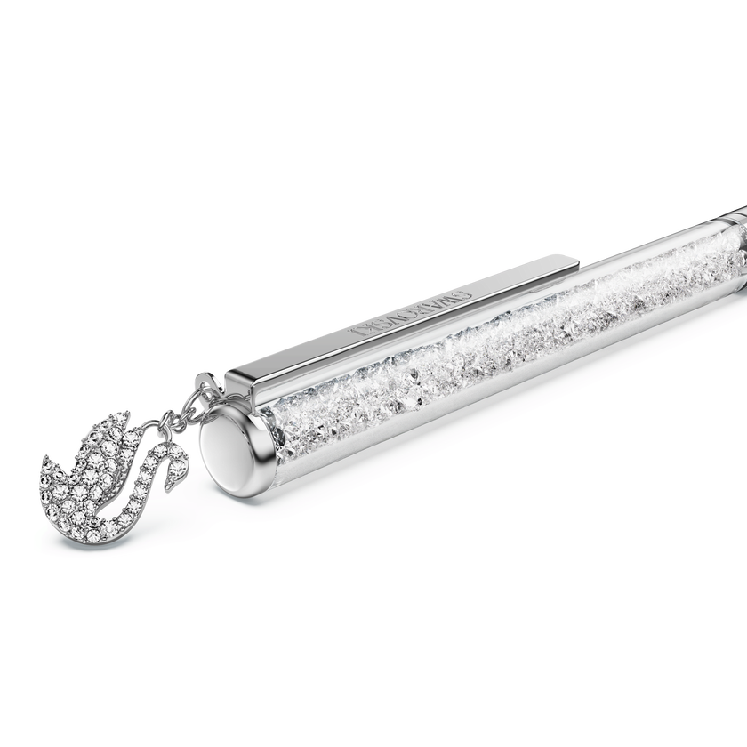 swarovski قلم حبر جاف crystalline، شكل بجعة، طلاء كروم