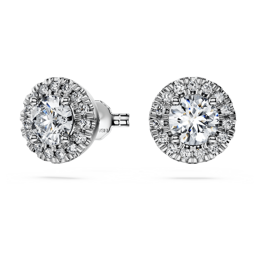 swarovski أقراط دبوسية eternity، أحجار ألماس مُصنعة في المختبر بإجمالي 1 25 قيراط، ذهب أبيض عيار 18