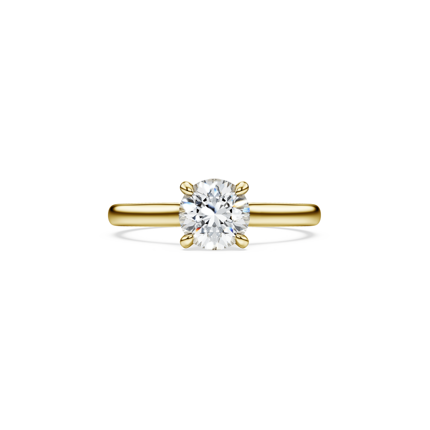 swarovski خاتم سوليتير eternity، ألماس مُصنع في المختبر إجمالي 1 قيراط، شكل دائري، لون أبيض، ذهب أصفر عيار 18 قيراط