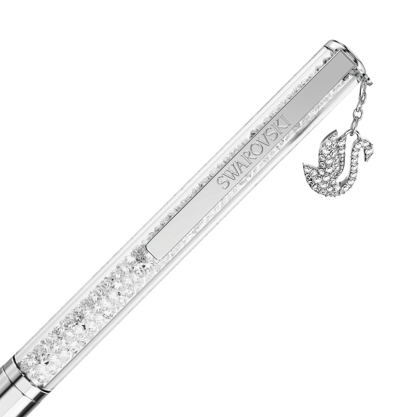 swarovski قلم حبر جاف crystalline، شكل بجعة، طلاء كروم