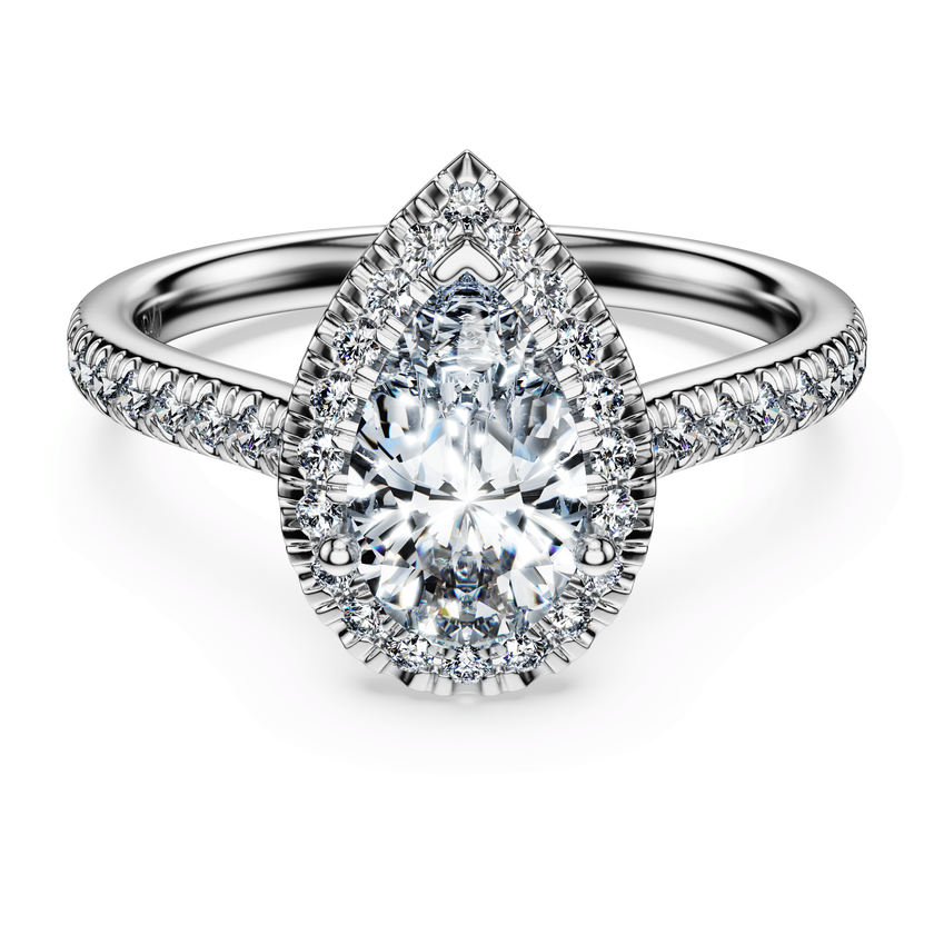swarovski خاتم سوليتير eternity، ألماس مُصنع في المختبر إجمالي 1 3 قيراط، شكل كمثرى، ذهب أبيض عيار 18 قيراط