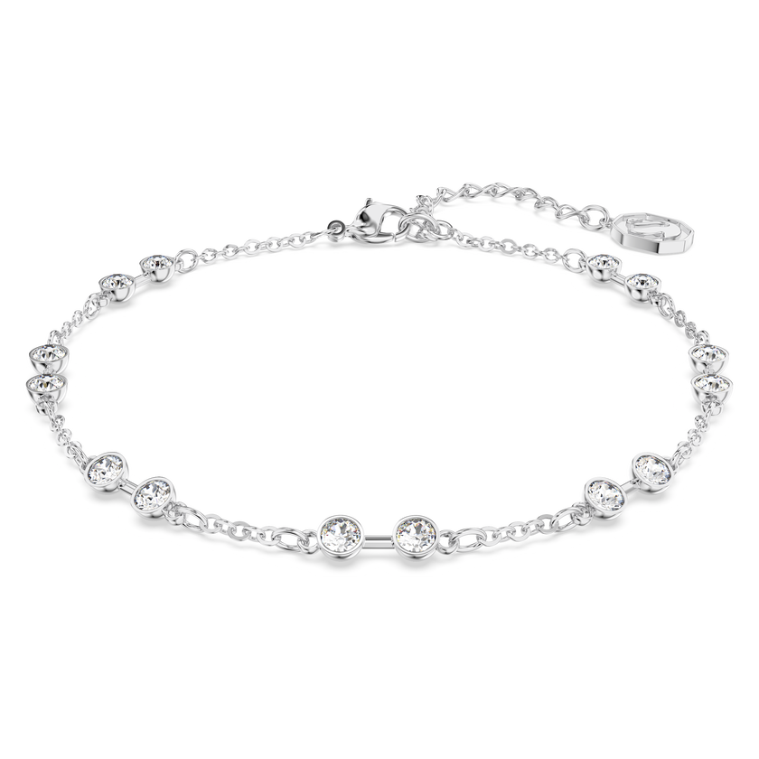 swarovski سوار منسدل من مجموعة remix collection من سواروفسكي، قطع مستدير، لون أبيض، طلاء روديوم