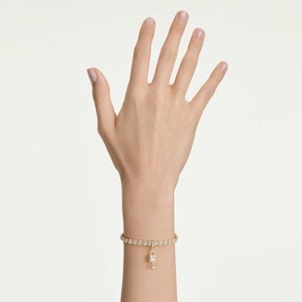 swarovski تعليقة idyllia، قطع متنوع، شكل قلب ومفتاح، لون أبيض، لمسة نهائية من الذهب عيار 18 قيراط