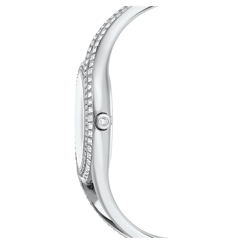 swarovski ساعة hyperbola bangle، سويسرية الصنع، سوار معدن، لون فضي، ستانلس ستيل
