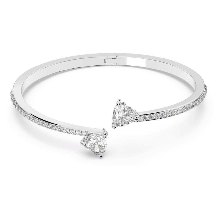 swarovski سوار mesmera، على شكل قلب، لون أبيض، طلاء روديوم