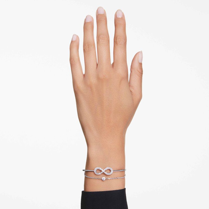 swarovski سوار hyperbola، شكل إنفينيتي، لون أبيض، طلاء روديوم