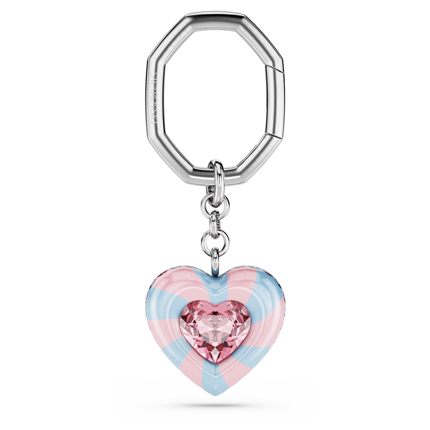 swarovski حلقة مفاتيح dulcis، قطع على شكل قلب، ألوان متعددة، طلاء روديوم