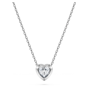 swarovski قلادة eternity، ألماس مُصنع في المختبر إجمالي 0 5 قيراط، شكل قلب، فضة استرليني