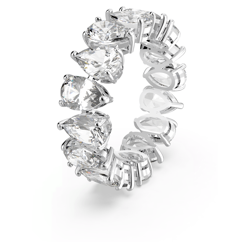 swarovski خاتم matrix vittore، قطع على شكل قطرة، لون أبيض، طلاء روديوم