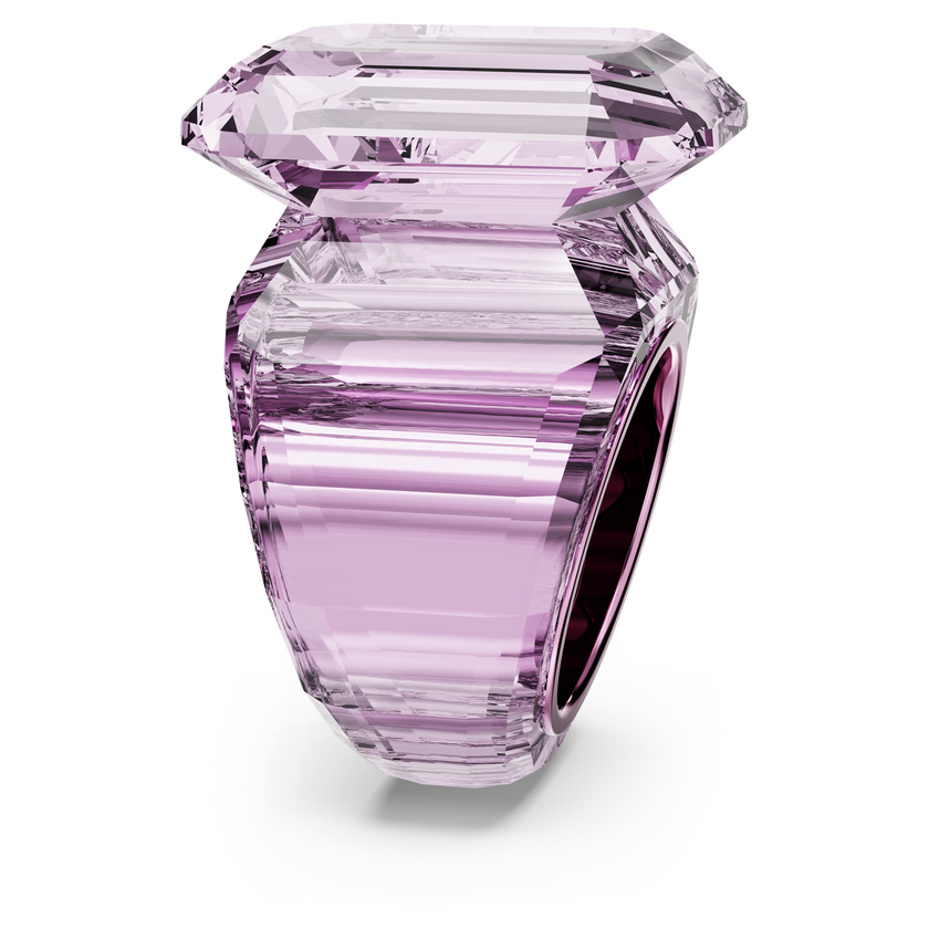swarovski خاتم كوكتيل lucent، قطع مُثَمَّن، لون وردي