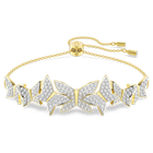 swarovski سوار idyllia lilia، شكل فراشة، لون أبيض، طلاء باللون الذهبي