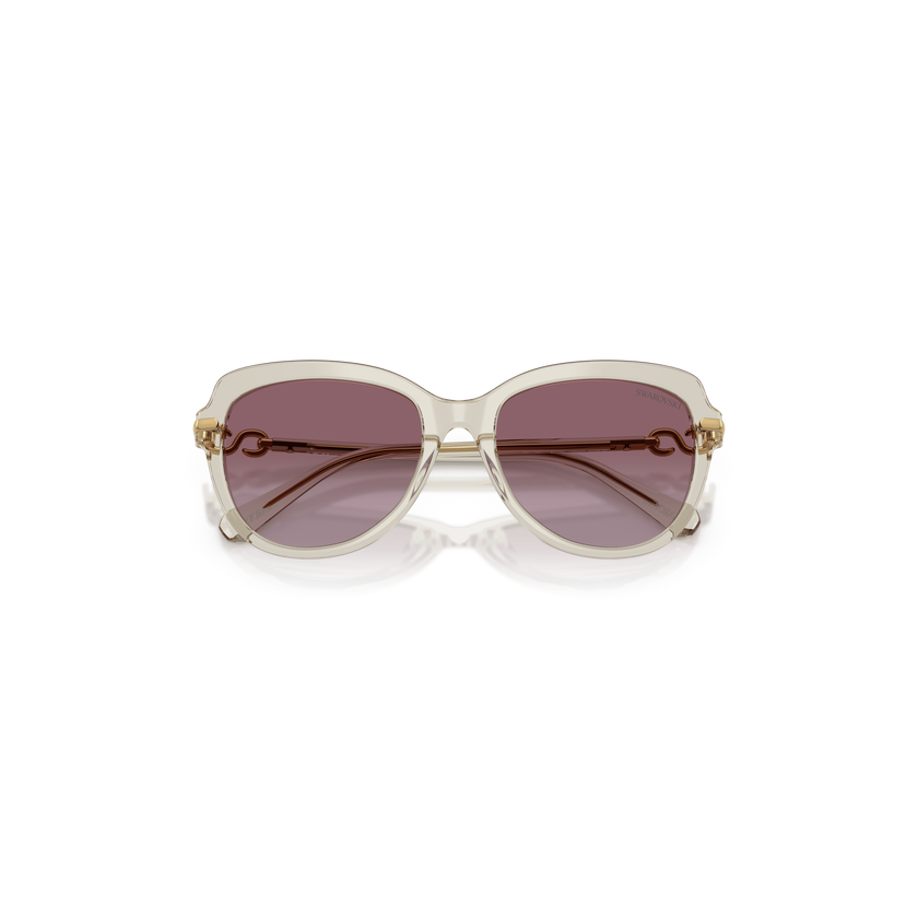 swarovski نظارات شمسية، شكل فراشة، sk6073، لون بيج