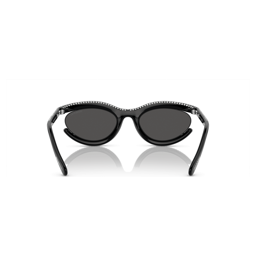 swarovski نظارة شمسية، شكل بيضاوي، sk6006el، لون أسود