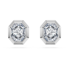 swarovski octagon stud earrings  lab grown diamonds 1 0 ct tw  octagon shape  18k white gold