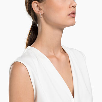 swarovski أقراط متدلية symbolic من سواروفسكي، على شكل قمر ونجمة، لون أسود، طلاء باللون الذهبي الوردي