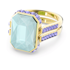 swarovski خاتم chroma، قطع مثمن، ألوان متعددة، طلاء بلون ذهبي