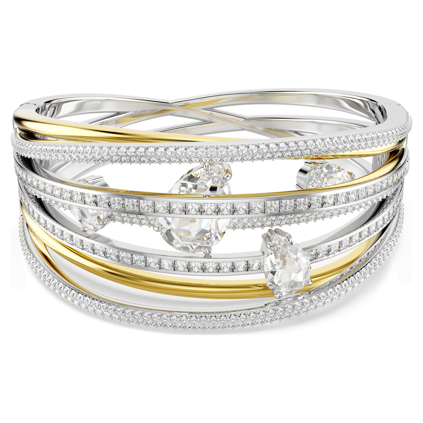 swarovski سوار hyperbola، قطع متنوع، لون أبيض، لمسة نهائية من معادن مختلطة