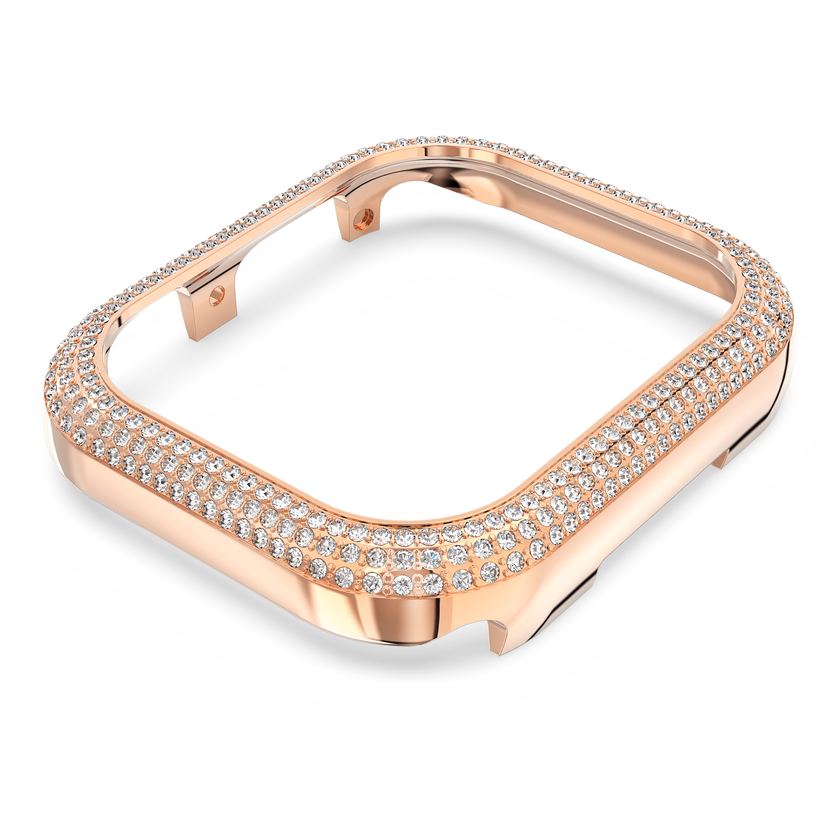 swarovski حافظة sparkling، متوافقة مع ساعة  apple إصدار 7، 41 مم، لون ذهبي وردي