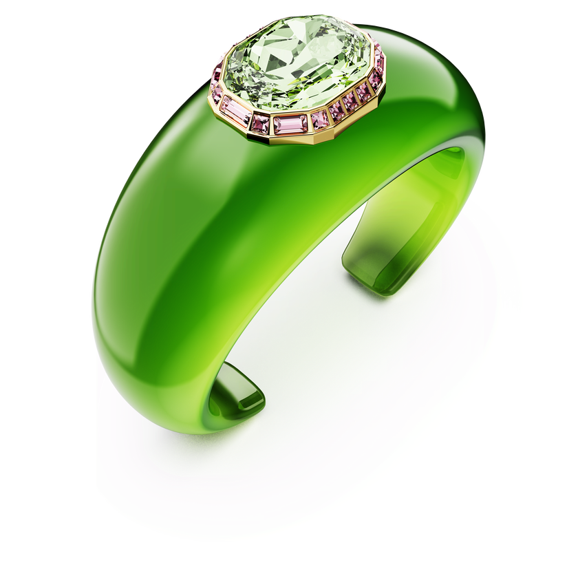 swarovski سوار dulcis، قطع مُثَمَّن، لون أخضر، طلاء باللون الذهبي