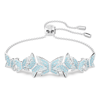 swarovski سوار lilia، على شكل فراشة، لون أزرق، طلاء روديوم