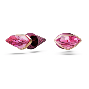 swarovski أقراط دبوسية lucent، أحجار كريستال صغيرة متراصة، شكل وتد، لون وردي، لمسة نهائية من معادن مختلطة