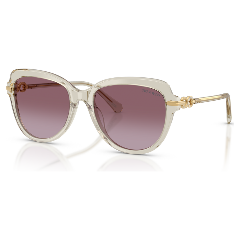swarovski نظارات شمسية، شكل فراشة، sk6073، لون بيج