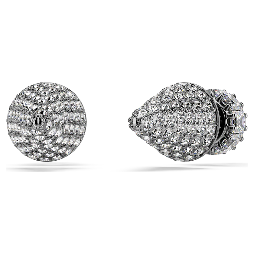 swarovski أقراط دبوسية sublima، شكل سن مدببة، لون أبيض، طلاء روثينيوم
