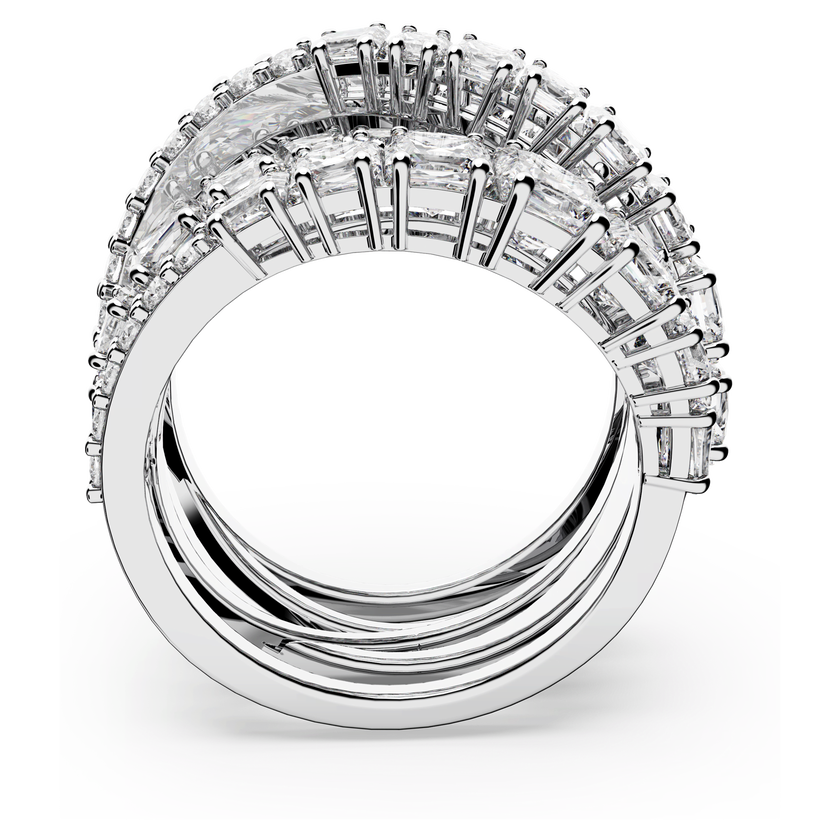 swarovski خاتم hyperbola، قطع مختلط، لون أبيض، طلاء روديوم
