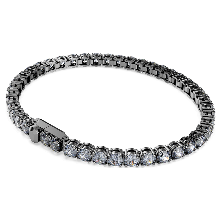 swarovski سوار matrix tennis، قطع مستدير، لون رمادي، طلاء روثينيوم