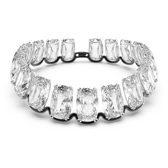 عقد شوكر Harmonia، مزدان بكريستالات عائمة كبيرة الحجم، لون أبيض، لمسة نهائية من معادن مختلطة swarovski عقد شوكر harmonia، مزدان بكريستالات عائمة كبيرة الحجم، لون أبيض، لمسة نهائية من معادن مختلطة