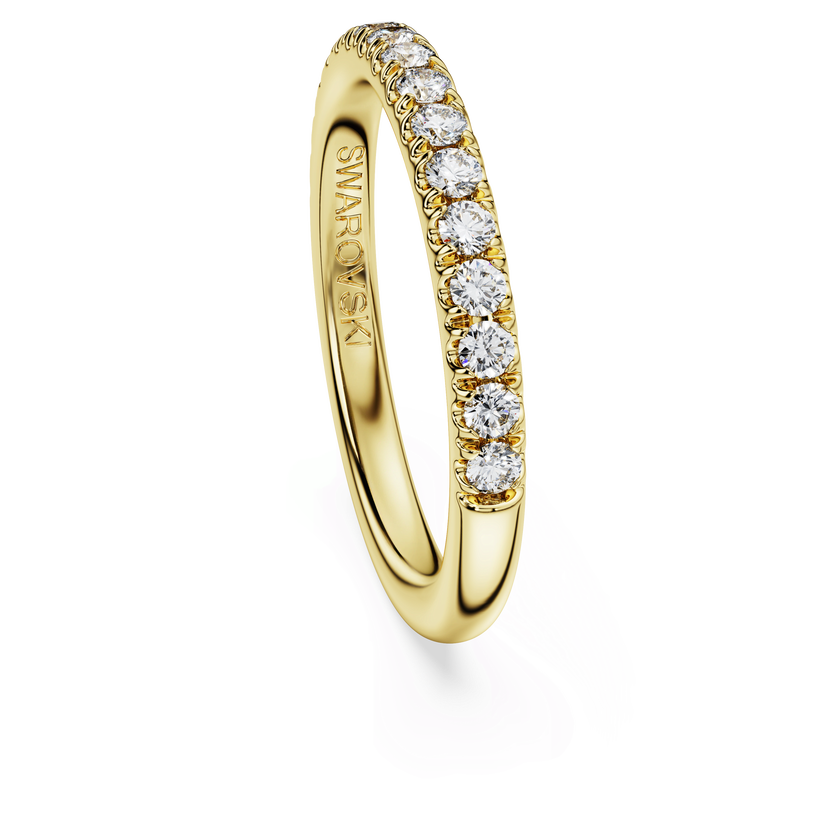 swarovski خاتم eternity، ألماس مُصنع في المختبر إجمالي 0 4 قيراط، شكل دائري، ذهب أصفر عيار 18 قيراط