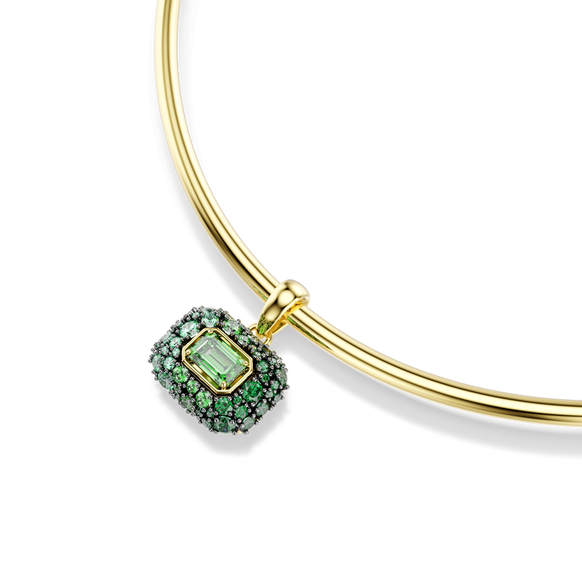 swarovski عقد شوكر sublima، قطع مثمن، لون أخضر، لمسة نهائية من الذهب عيار 18 قيراط