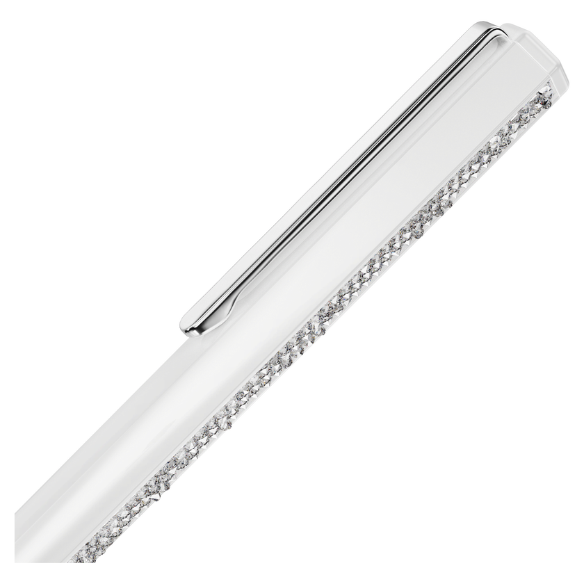swarovski قلم حبر جاف crystal shimmer، لون أبيض لامع، طلاء من الكروم