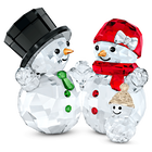 swarovski قطعة زينة على شكل أسرة الرجل الثلجي