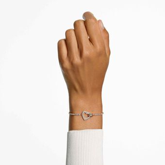 swarovski سوار lovely، شكل قلب، لون أبيض، لمسة نهائية من الذهب عيار 18 قيراط