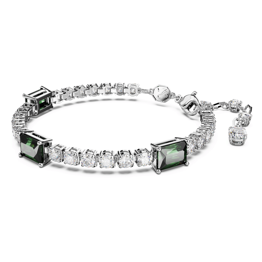 swarovski سوار matrix tennis، قطع متنوع، لون أخضر، طلاء روديوم