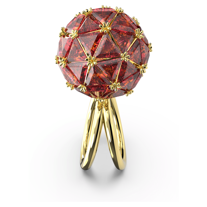swarovski خاتم curiosa كوكتيل، دائري، لون أحمر، طلاء بلون ذهبي