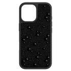 swarovski حافظة high للهاتف الذكي، كريستالات مسطحة من الخلف، iphone  17، لون أسود