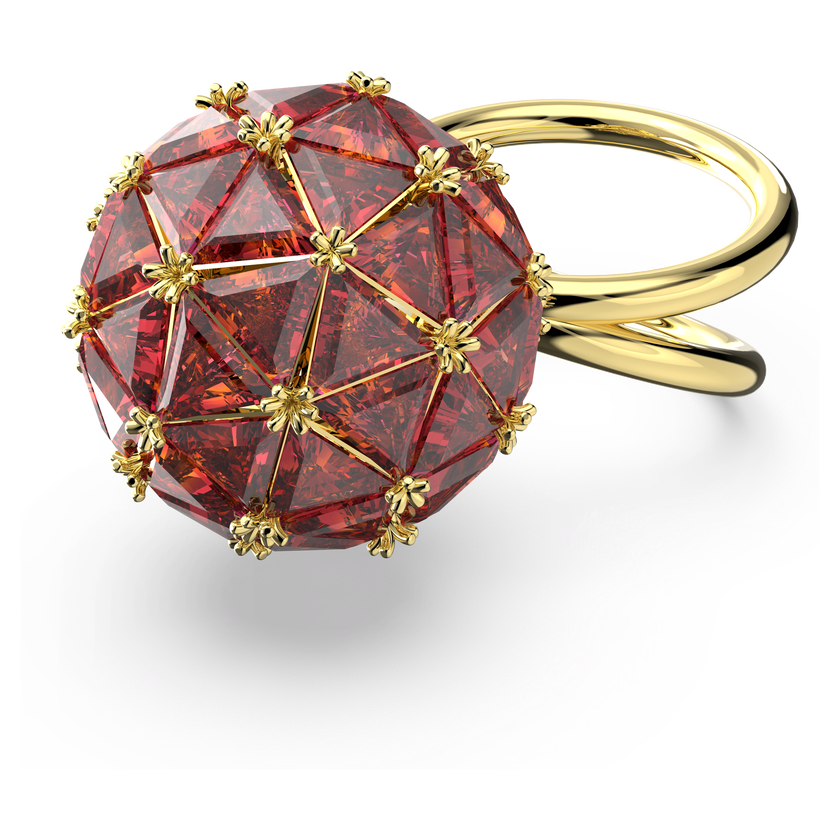 swarovski خاتم curiosa كوكتيل، دائري، لون أحمر، طلاء بلون ذهبي