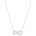 Latisha necklace, Infinity, White, Rhodium plated