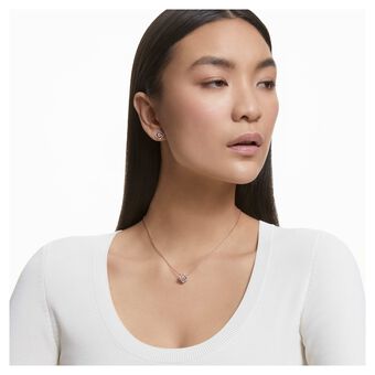 swarovski طقم sparkling dance من سواروفسكي، لون أبيض، طلاء ذهبي وردي