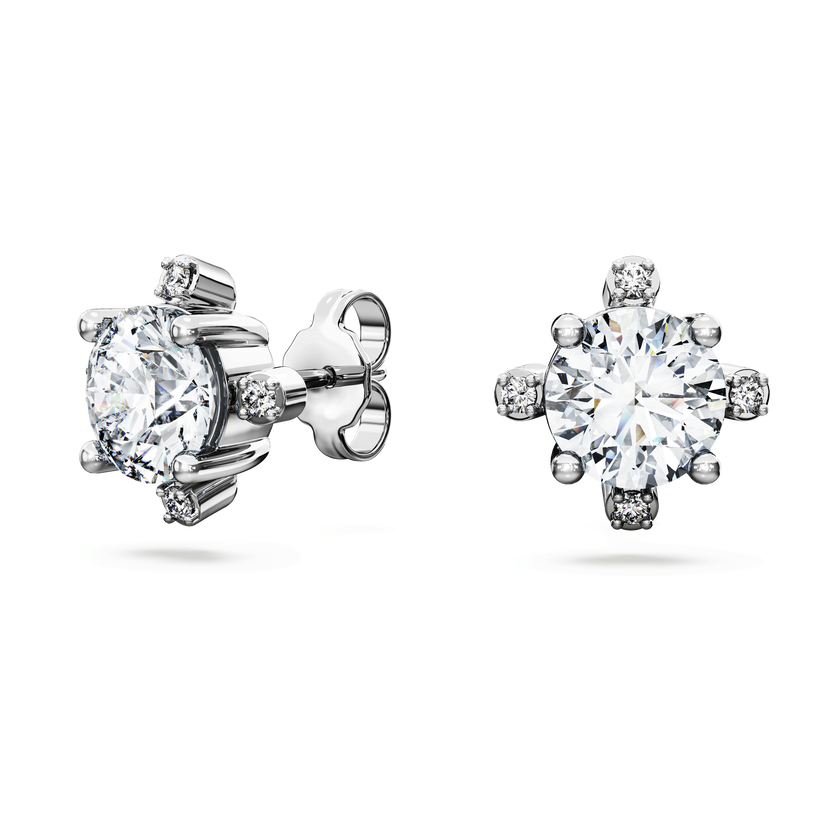 swarovski أقراط دبوسية galaxy، أحجار ألماس مُصنعة في المختبر بإجمالي 2 1 قيراط، ذهب أبيض عيار 18